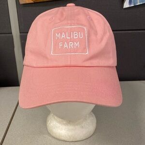 NWOT Malibu Farm Baseball "Dad" Hat Pink Embroidered Logo Cotton Strapback